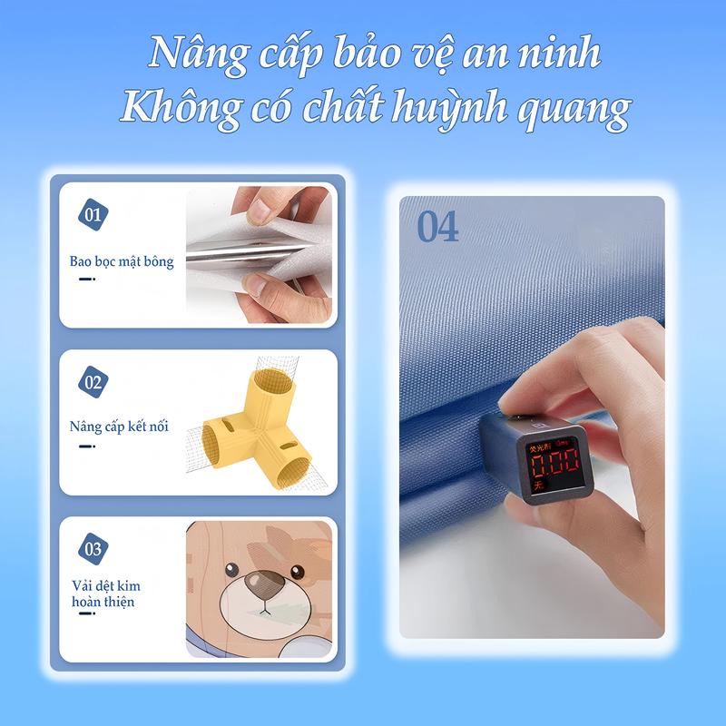 Hàng rào trò chơi trẻ em\Hàng rào\Gấp được\Hàng rào vải cho trẻ em Pakey\Khung inox dày\Bảo hành 3 năm, dễ dàng tháo lắp và lắp ráp play  pen 1