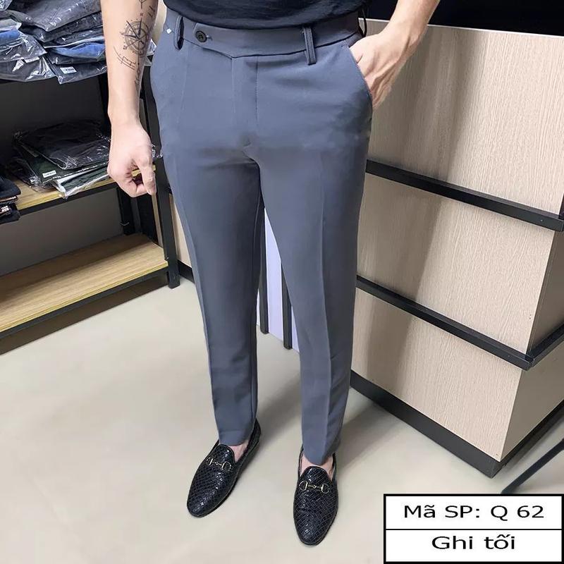 Quần tây nam màu trắng tinh sang trọng lịch lãm chất vải tuyết mưa ống côn co giãn dáng ôm body quana  unam Menswear Pants 3