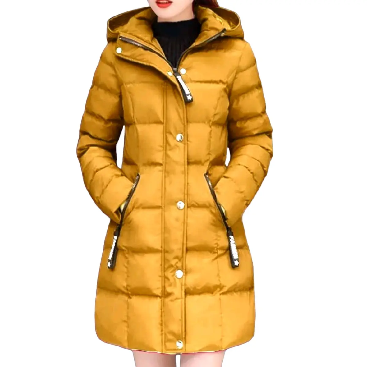Long Coat Bulu Musim Dingin Wanita / Jaket Tebal / Mantel Tebal Wanita / Jaket winter Panjang Kantong Lembut Waterproof Nyaman Parka