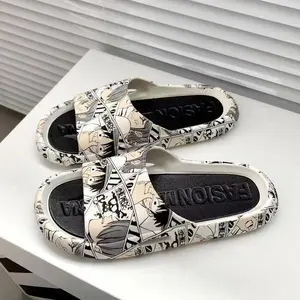 Sandal Dominasea Slip-on Onepiece Pria dan wanita Full print Gaya kasual Tebal Empuk Anti slip
