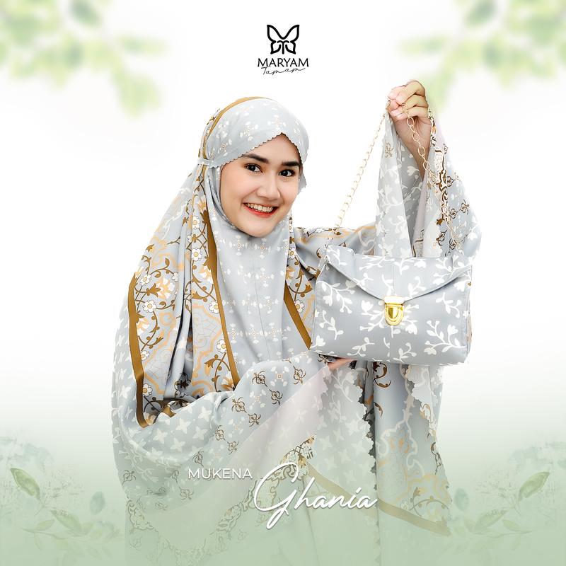 FREE SEJADAH > MTP 06 - Mukena Dewasa Daily 2in1 Ghania Series | Mukena Premium 2 in 1 Luxury Jumbo | Mukena Mewah + Tas Mewah Atasan Bawahan Motif  Muslim  Cantik  Lembut  Tebal Panjang Silk Traveling Tanggung Variasi Maxmara 0