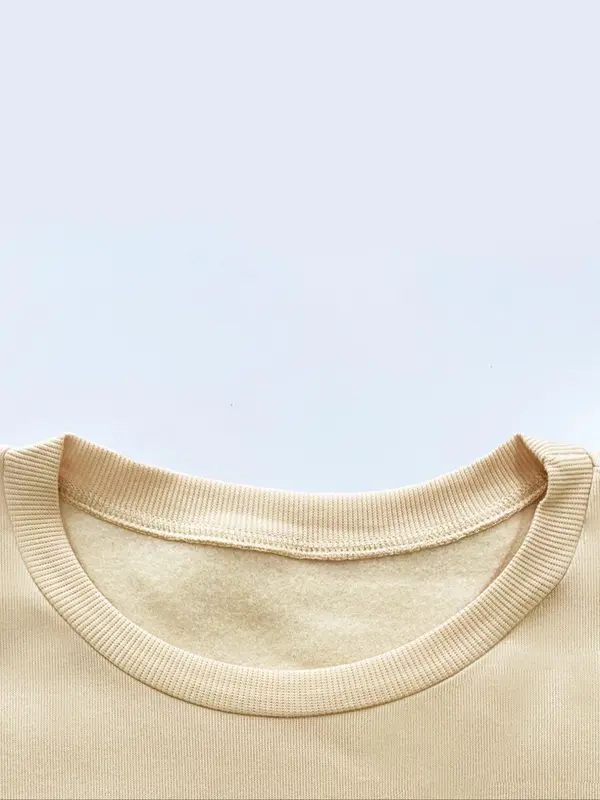 Women's Letter Print Thermal Lined Sweatshirt, Casual Long Sleeve Round Neck Pullover for Daily Wear, Ladies Clothes for All Seasons 3