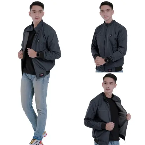 Jaket Motor Taslan Waterproof Pria  Original REBEL ID Jaket Parasut Tebal  Casual Nyaman -GIBRANSTORE Distro Keren  Cowok Bomber 4