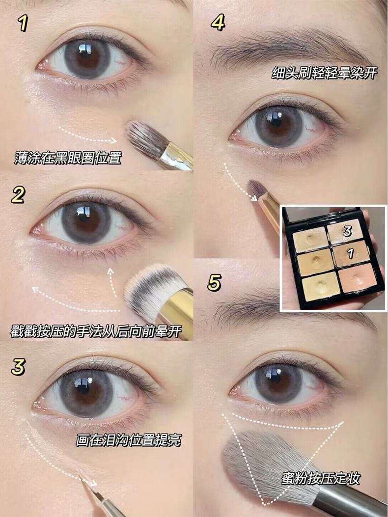 Product Introduction of ROTO six-color concealer disc covers dark circles, acne marks, tear furrows, spots, matte shadows, brightens the beginner's grooming disc 10