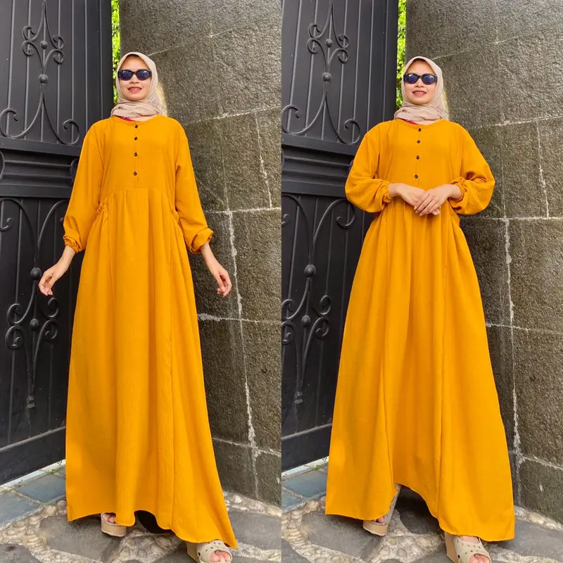 (READY STOK) Gamis Cika Busui Friendly LD 110cm // Dress Muslim Syari Crinkle 0