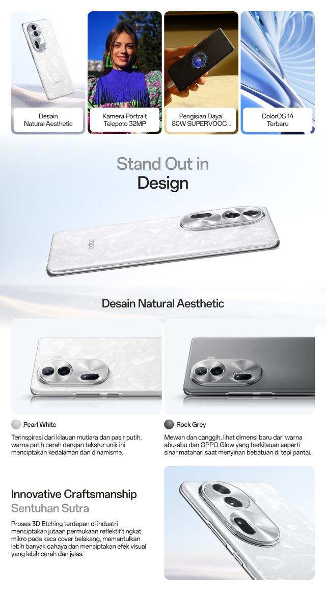 OPPO Reno11 Pro 5G 12GB/512GB [50MP OIS Main Camera, 80W SUPERVOOC, MediaTek Dimensity 8200, 120Hz 3D Curved Screen]