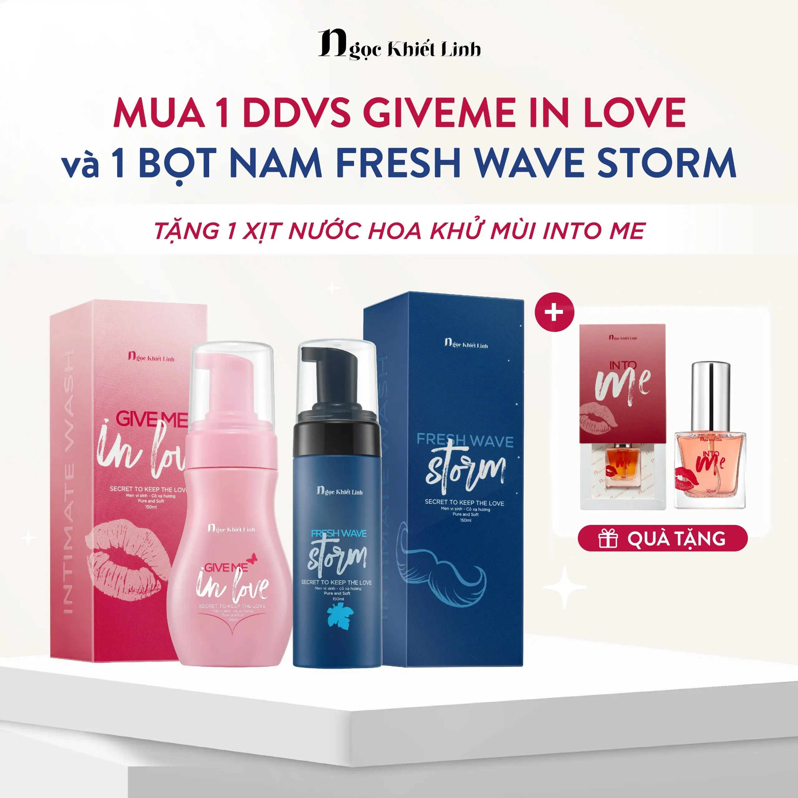 COMBO 2 Chai DDVS Nữ Giveme In Love TẶNG 1 DDVS Nam Fresh Ware Storm