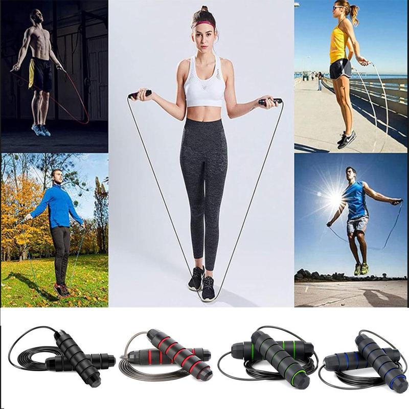 Product Introduction of Weighted Jump Rope, 1 Count Adjustable Skipping Rope with Memory Foam Handles, Fitness Equipment for Home Gym Workout 5