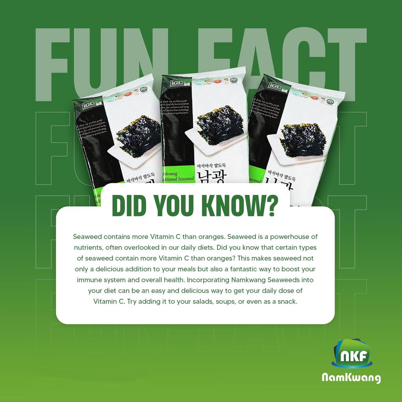 EQGS Buy 1 Take 1 Korean Namkwang Seaweeds Seasoned Seaweed 3 pcs per ...