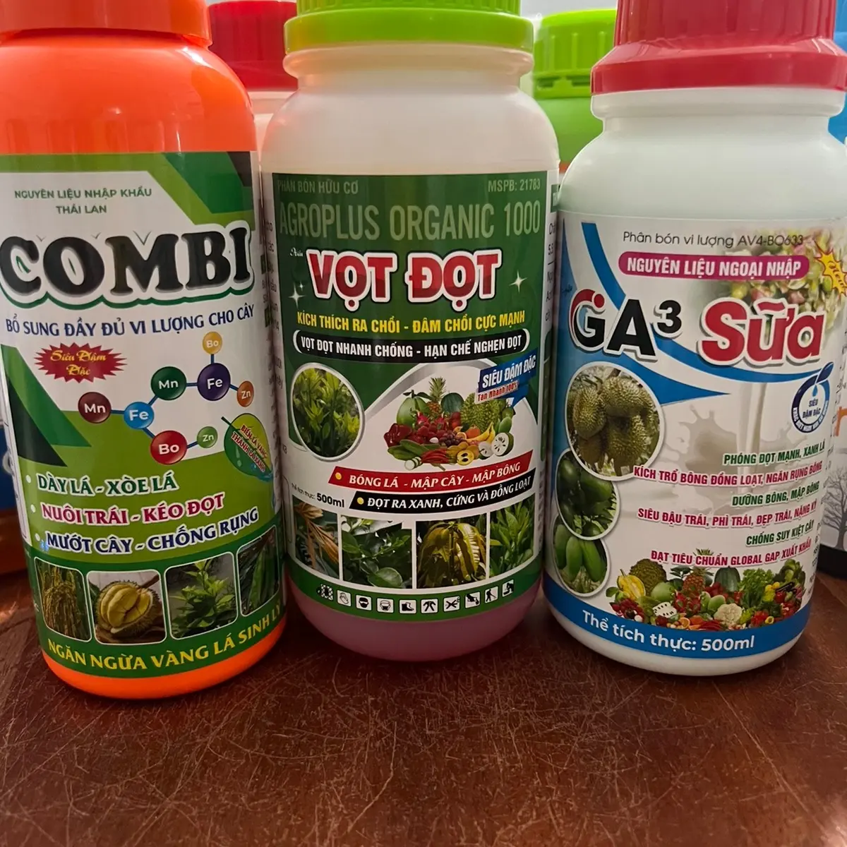 Combo bộ 3 ComBi+ vọt đọt hữu cơ 70%+ga3 sữa 400 lít nước