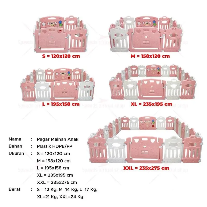 TOYSBAR Pagar Mainan Anak Pagar UK. S/M Motif Monyet  M1205 Bayi 1