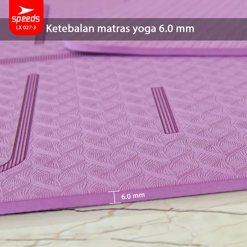 SPEEDS SNI Matras Yoga Mat Tebal 6mm Senam Mat Alas Olahraga Karpet Yoga Berstandar 027-3 4