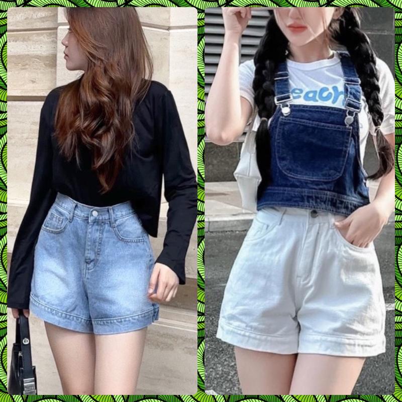 Quần short jean nữ form chữ A, ống rộng (kèm ảnh thật) Women Pants