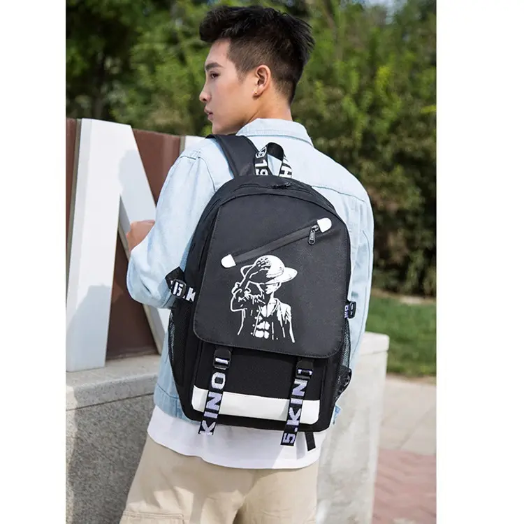 Balo Đi Học Nam Nữ In Hình Đội Mũ Vải Chống Thấm Nước. Cặp Backpack Đeo Vai Thời Trang Nam Nữ Đa Năng 4