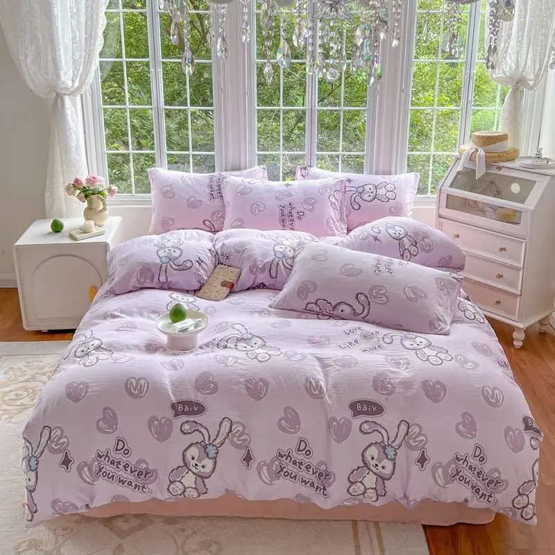 Bộ ga giường và vỏ gối đũi sơ đậu nành cao cấp 3 món 8