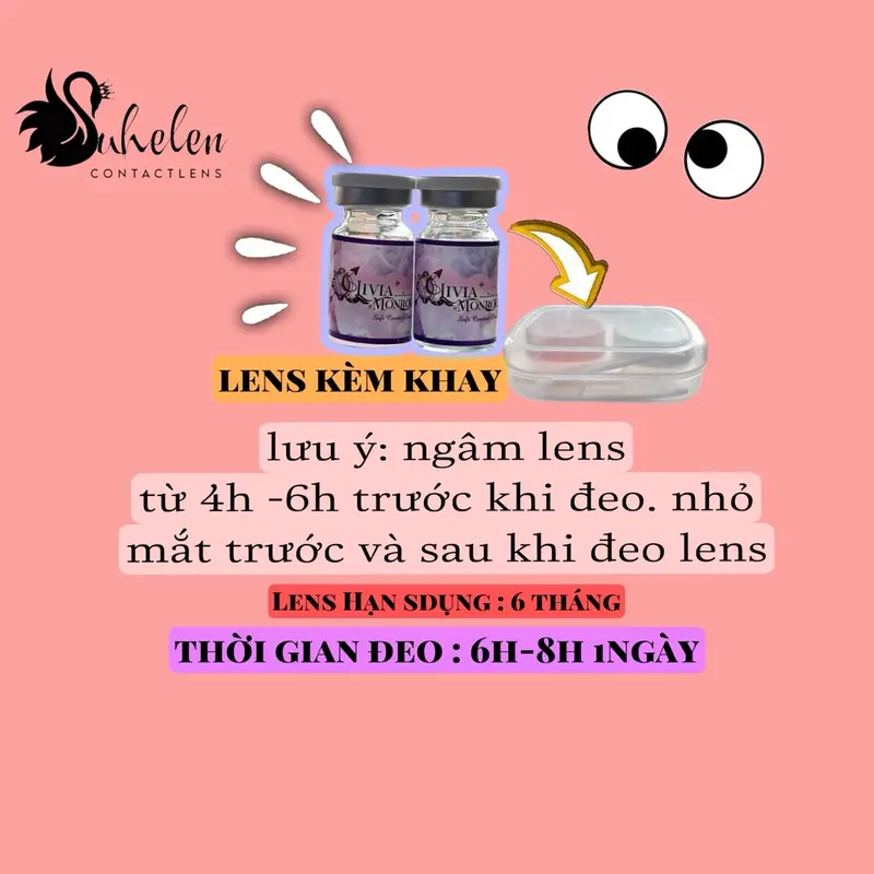 SUHELEN • (LENS CÓ CẬN  )Kính Áp Tròng LENS XÁM MẮT MÈO GIÃN TO 14.5 BABY LONG LANH 7