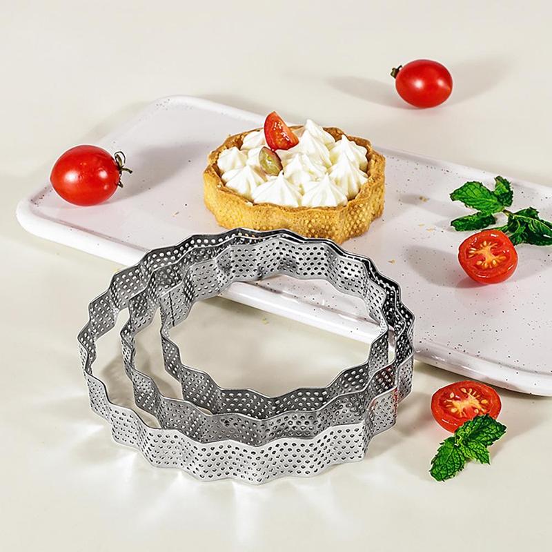 Stainless Steel Cake Ring, 6 Counts/set Round Cake Mold with Hollow Out Edge, Cake Baking Mold, Baking Tool for Home Kitchen 6