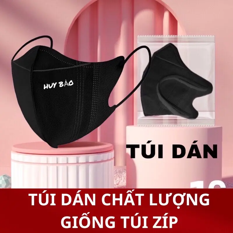 Khẩu Trang 5D HUY BẢO [thùng 600 chiếc túi dán ] khẩu Trang chính hãng, kháng khuẩn, chống bụi mịn, giọt bắn,tia UV#khautrangPhụ Kiện Women Accessories Sport