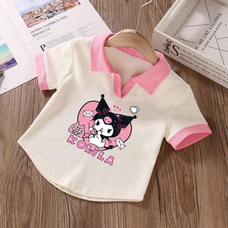 Product Introduction of Áo Thun ngắn Tay Cổ Polo Mùa Hè, 100% Cotton, Dành Cho Bé Gái, Cỡ Trung Bình Và Lớn Trẻ Em, Dáng Rộng Vừa Vặn, Phong Cách Phương Tây, Màu Tương Phản, Hàng Mới Về Năm 2024, Áo Trên 4