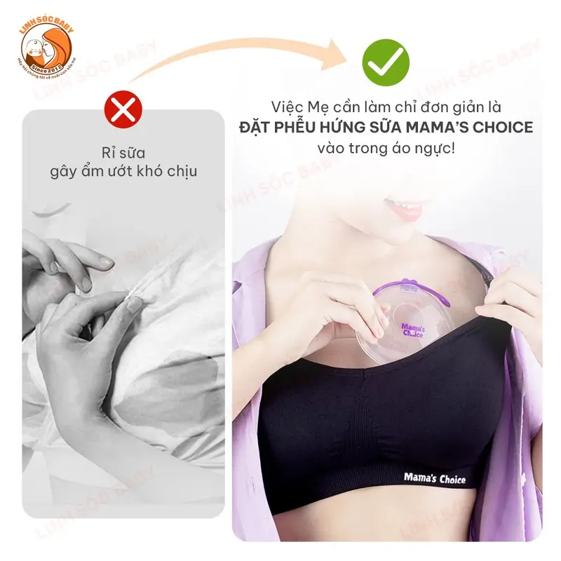 Hộp 2 Phễu hứng sữa silicon chống tràn Mama's Choice, an toàn tiện lợi dùng thay miếng lót thấm sữa 8