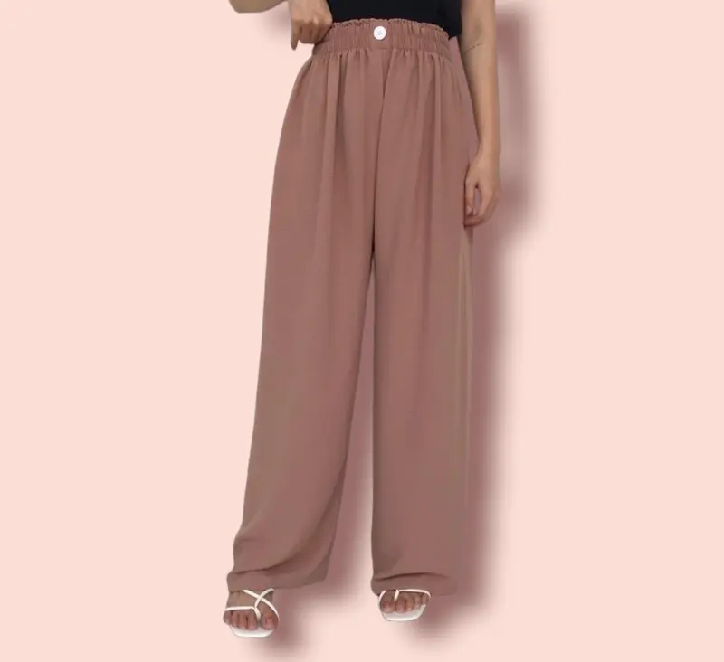 CELANA JUMBO WANITA KULOT CRINGKEL / CRINGKLE AIRFLOW PREMIUM / CELANA WANITA / CELANA KULOT KANCING / KULOT JUMBO / CELANA WANITA JUMBO Crinkle Panjang 5