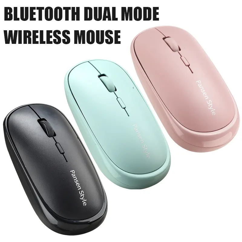 Bluetooth Dual Mode Charging Wireless Macaron Color Mouse Silent Laptop Pink Ladies