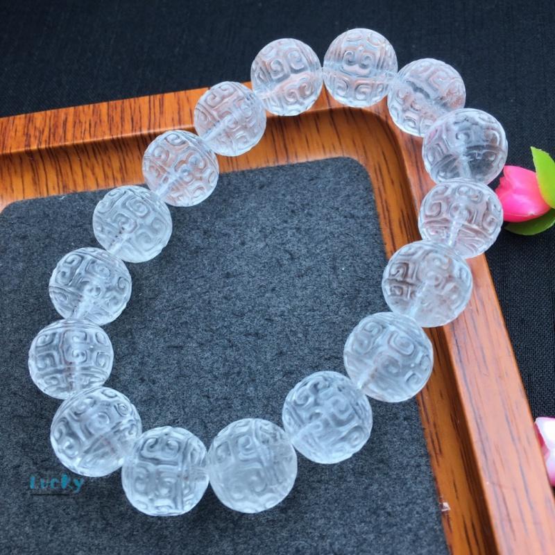 Vòng Tay Pha Lê Trắng Tự Nhiên Cho Nữ, Họa Tiết Trả Lại, Hạt May Mắn, Năng Lượng, Quà Tặng 0