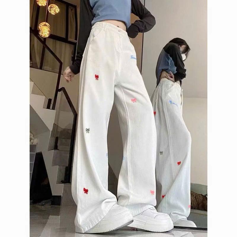 Product Introduction of Quần Jean nữ bigsize cạp cao ống suông tôn dáng che khuyết điểm thêu nơ hottrend mặc thoải cho chuppy - Q543 28