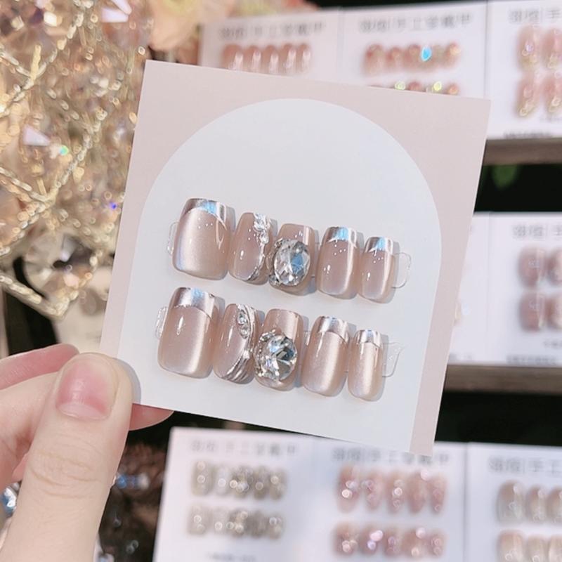 M049 Nail Mắt Mèo Đính Đá Cao Cấp Hin Nail