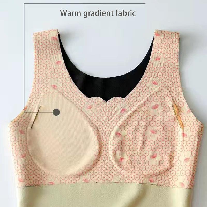 Áo Vest Giữ Nhiệt, Dành Cho Nữ, Mùa Thu Và Mùa Đông, Nhồi Bông Dày Dặn, Không Tay, Cổ Chữ V, Dáng Ôm, Có Đệm, Áo Chui Đầu, Mềm Mại, Không Dây, Quần Lót Co Giãn, Áo Ba Lỗ 8
