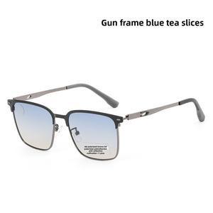 All-Match Square Frame Polarized Sunglasses Unisex Metal Frame Anti-UV385 Essential for Driving Outing Fishing