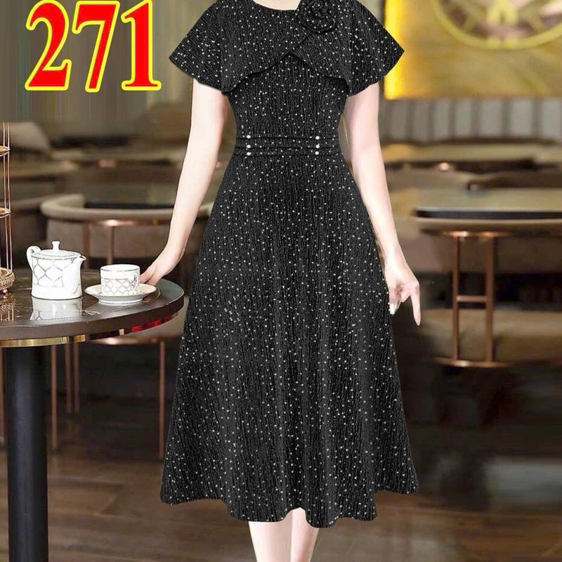 M271 Đầm xinh tặng mẹ chất thun nhủ dệt kim cao cấp 1