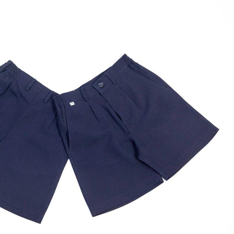 Quần short nam tiểu học thun 2 bên màu xanh đen đồng phục bé trai cao cấp chất vải Terin gân