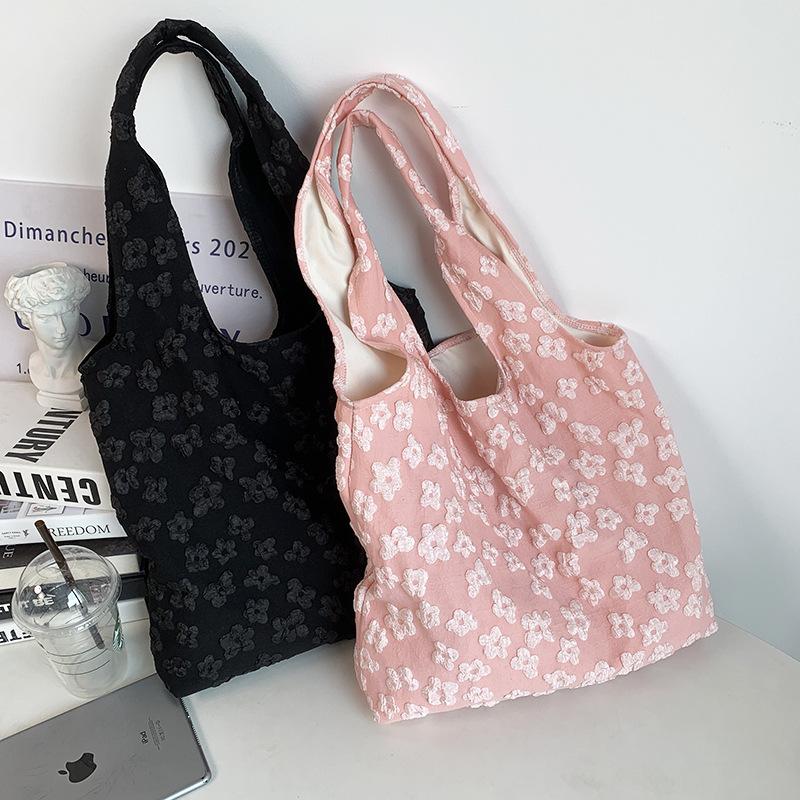 Product Introduction of Canvas Bag Design Sense Summer New Style Bag Simple Fairy Flower Lace Shoulder Bag Handbag Artistic 15