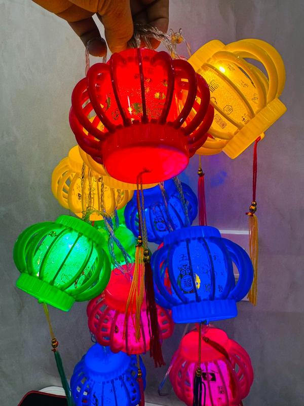 Dây đèn led lồng đèn  cầu vòng màu  mã SS7916 5m  45 led 15 bóng trang trí tết 4