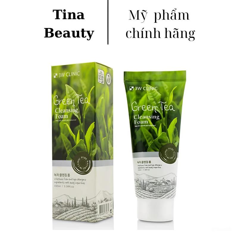 [Hang-Cty] Sữa Rửa Mặt Trà Xanh 3W Clinic Green Tea Cleansing Foam Nữ  Cleanser