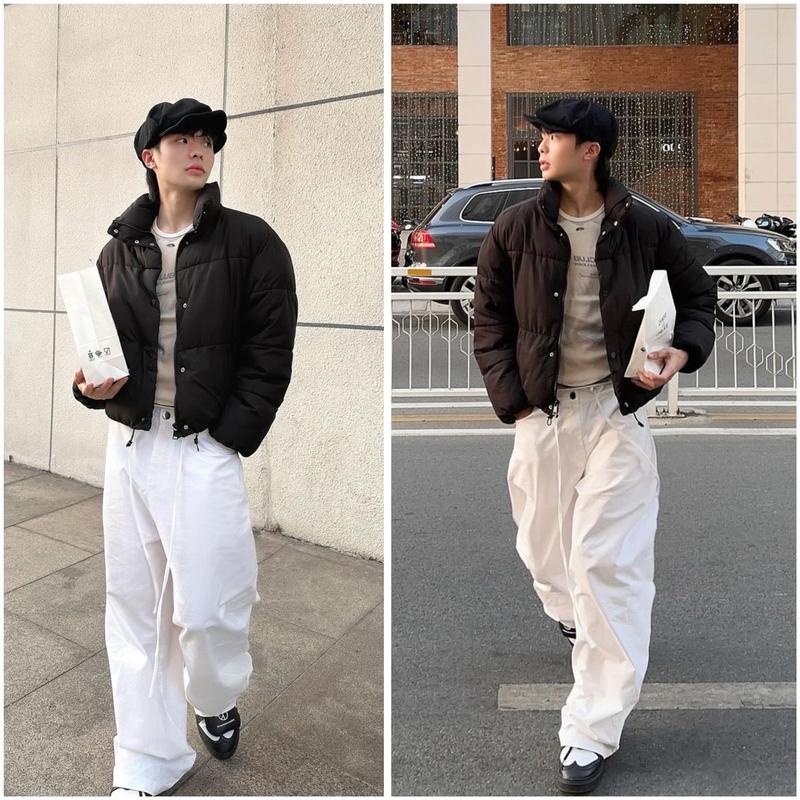 Quần Jean NhinNhinn Trắng - Đen ống rộng Nam - Nữ Ống rộng phủ giày - Quần Jean Trắng