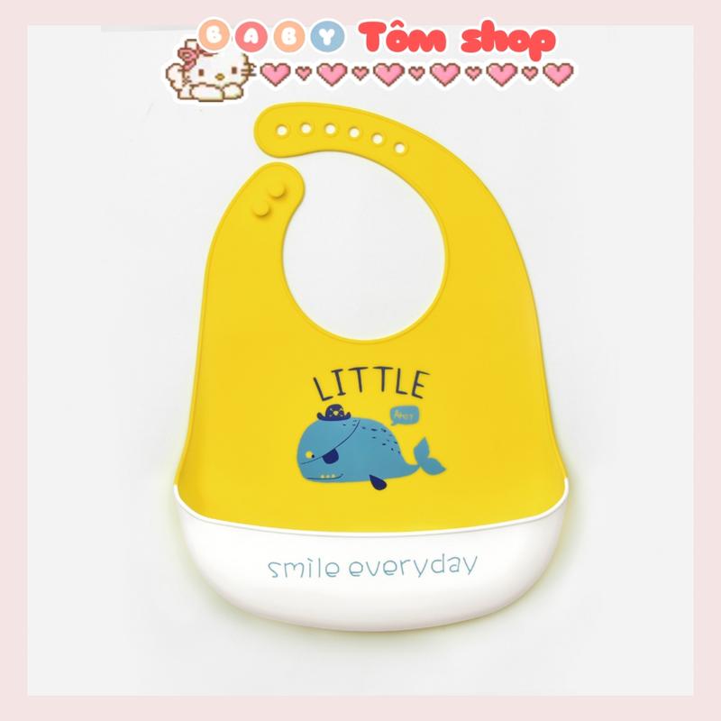 Product Introduction of Yếm silicone Baby Tôm có máng hứng cho bé ăn dặm 1