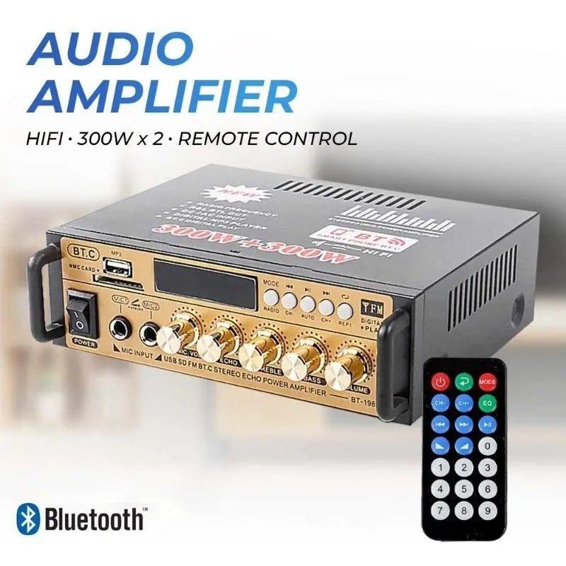 MKC Audio Ampurifier Bluetooth 5.0 Stereo 2 Channel 800w -BT-309E 0