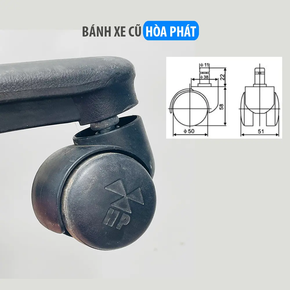 Bánh xe ghế xoay Hòa Phát cũ