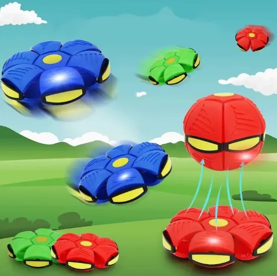 Magic UFO Flying Ball Throw Disc Ball with LED Light For Outdoor Kid's Sports Ball