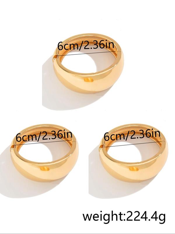 Irregular Round Shaped Cuff Bangle, Fashionable Jewelry for Women for Party, Daily Clothing Decor, Trendy All-match & Exquisite Jewelry for Birthday Gift 1