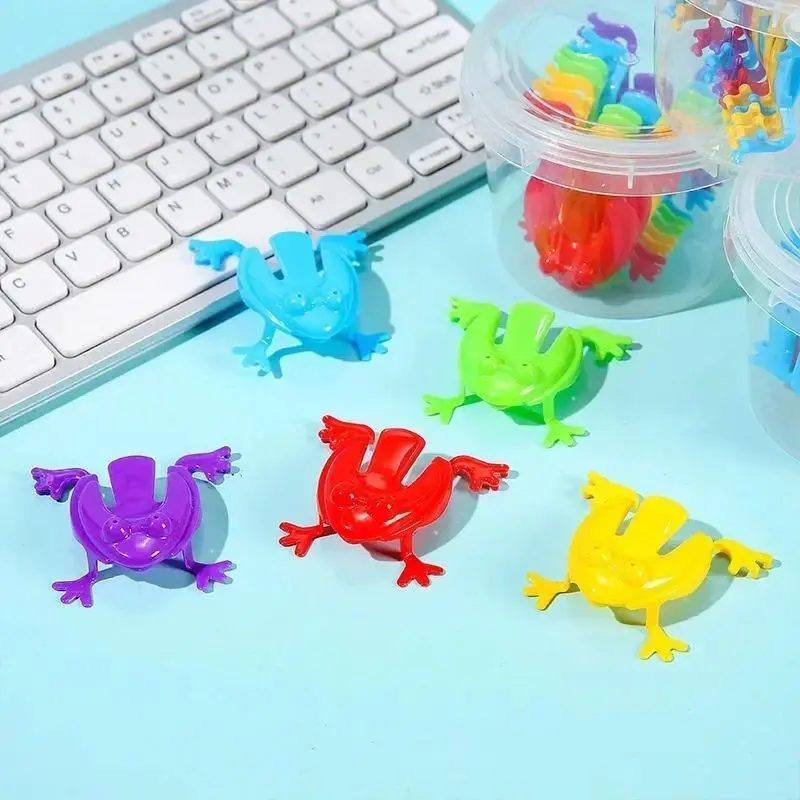 NEW Solid Color Jumping Frog Plastic Bouncing Frog Jumping Frog Children Educational Toy Christmas Presents, Thanksgiving Gift