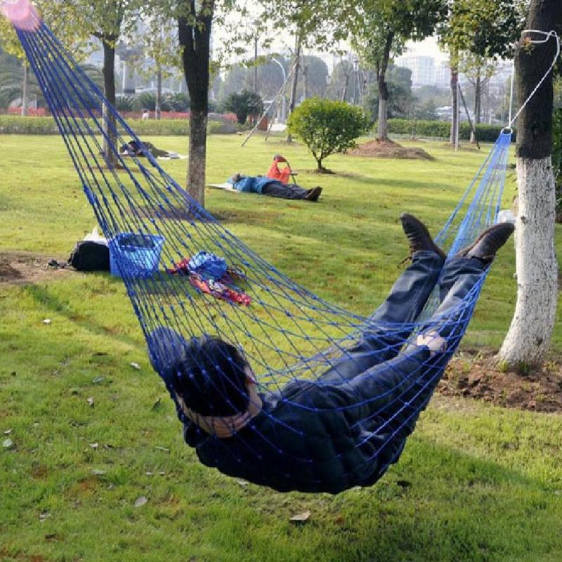 Product Introduction of Single Hammock Nylon Rope Hammock Outdoor Color Mesh Hammock Portable Camping Leisure Mesh Hammock For Camping And Outdoor Single Nylon Rope Cradle Mobile Paper Towel Cradle 12