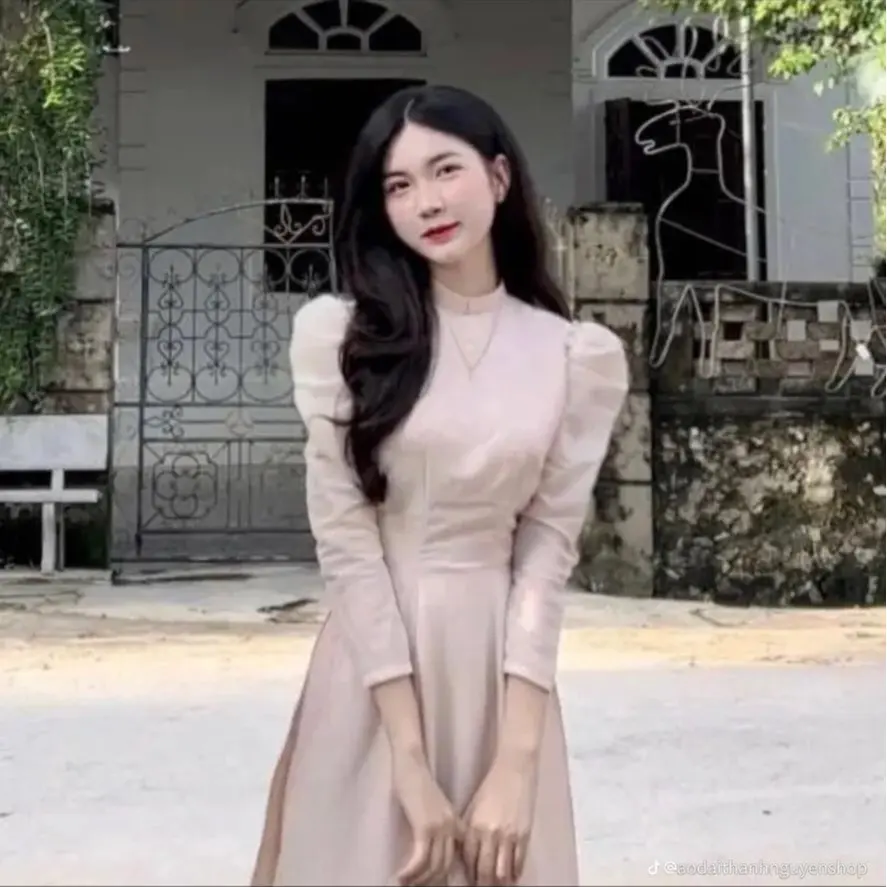 Aó dài voan tơ 4 tà tay bồng
