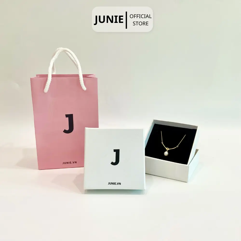 Set Túi Hộp Quà Tặng JUNIE, Đựng Nhẫn Bạc, Vòng Cổ, Lắc Tay, Chân Cao Cấp GIFTOPTION