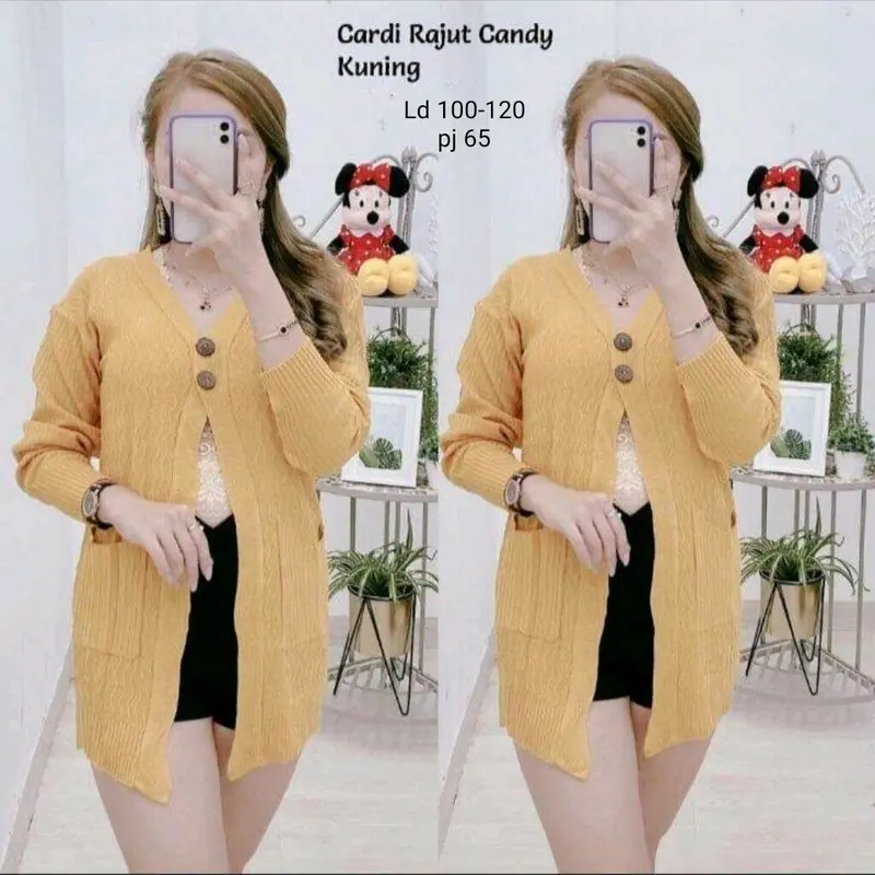 outer Rajut cardy Candy Kancing 6