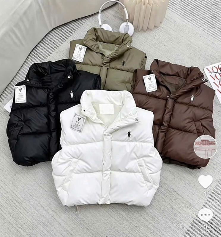 Áo Phao GILE Nữ Thêu Họa Tiết Trần Bông Siêu Nhẹ Dáng Ngắn 4 màu Fresize Nhung Top Women