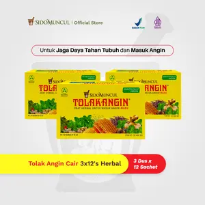 Tolak Angin Cair Herbal 3 Box Isi 36 Sachet - Masuk Angin Mual Flu Demam Daya Tahan Tubuh