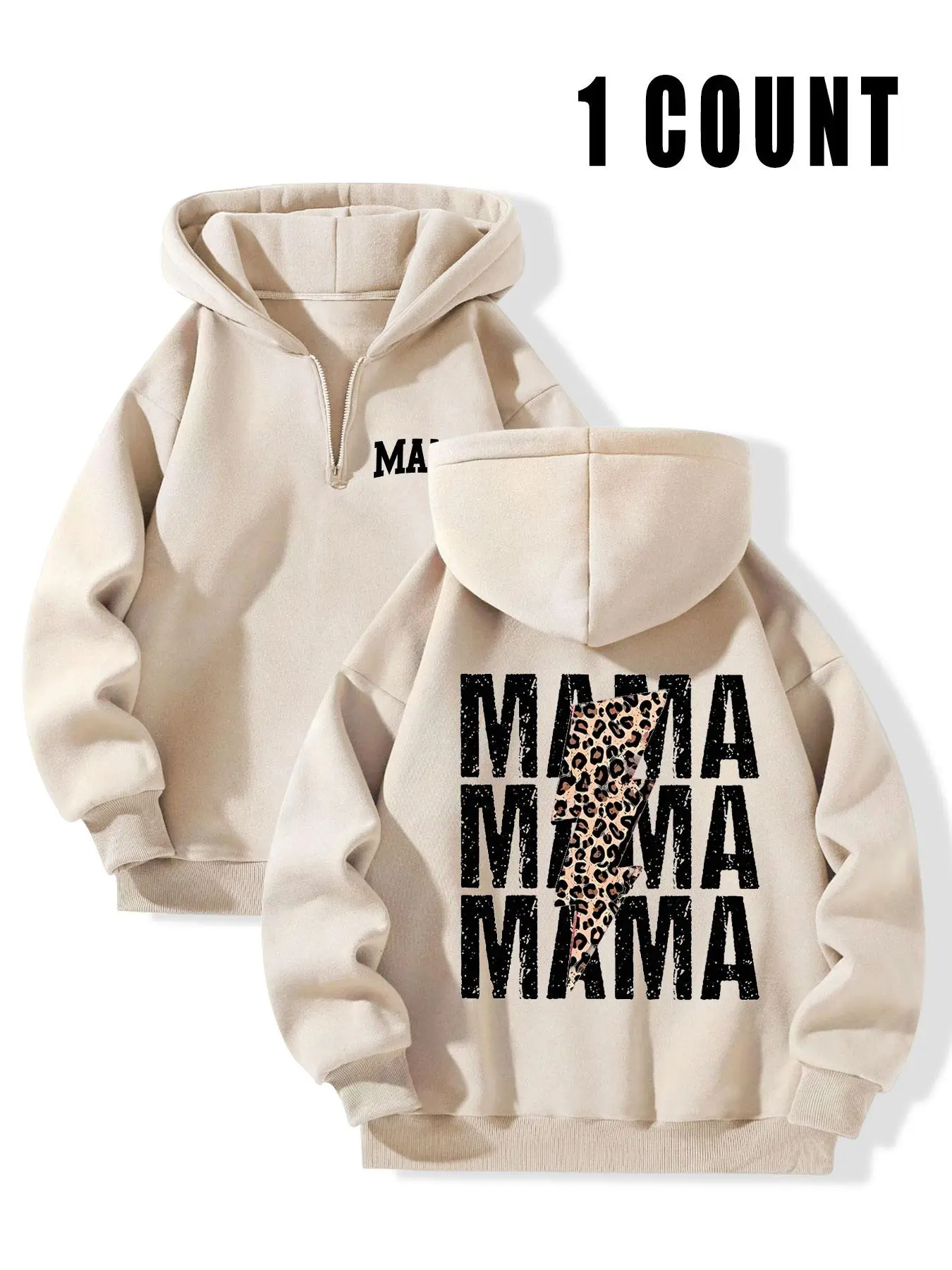 Women's Letter & Leopard Print Hoodie, Casual Trendy Style Cozy Long Sleeve Hooded Sweatshirt for Fall & Winter, Women's Clothes for Daily Wear